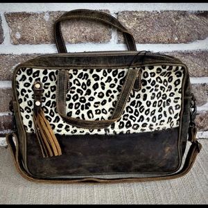 NWT Leopard Hair on Hide Laptop bag